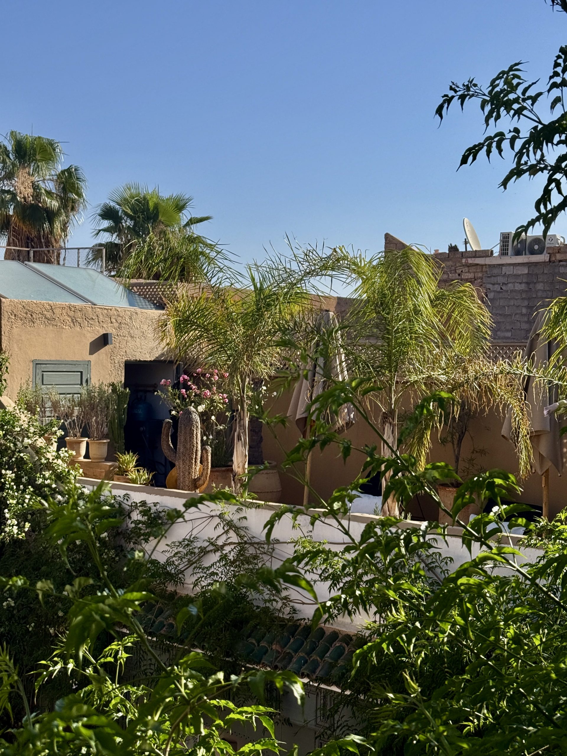 Luxury rooftop terrace at Riad Rafaele & Spa, boutique hotel in Marrakech Medina spanning over 1,200 m²